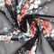 Black-Red-Multi Floral Printed Stretch Mesh Knit Fabric By the Yard